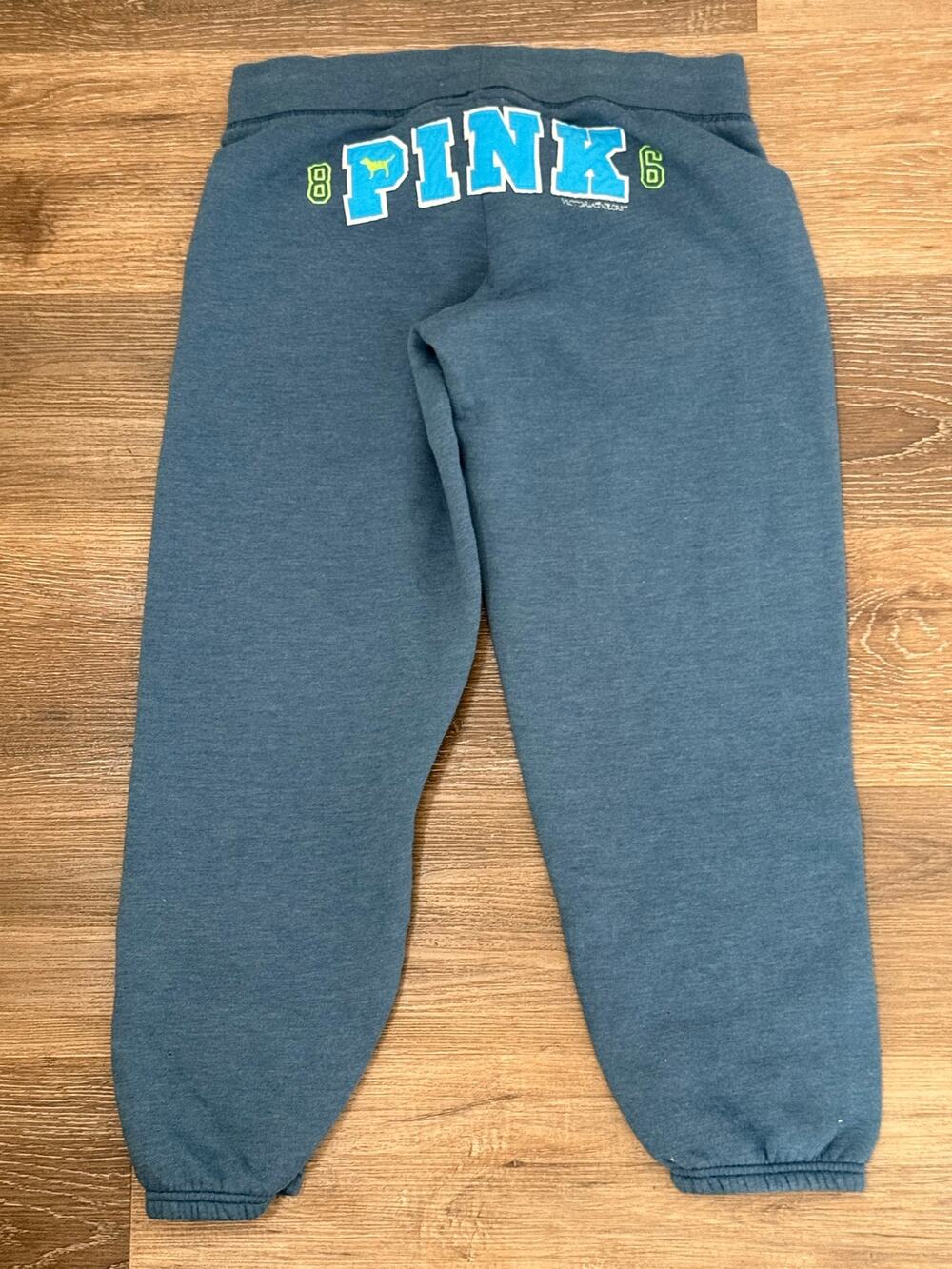 Vtg Y2k Pink Victoria Secret Athleisure Preppy spell out blue jogger sz S